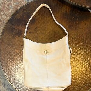 Tory Burch Ivy Leather Hobo Bag Neutral Taupe (has a pink undertone)